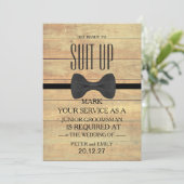 Uw Dienst als Groomsman Uitnodiging (Staand voorkant)