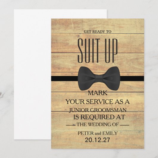 Uw Dienst als Groomsman Uitnodiging (Voorkant / Achterkant)