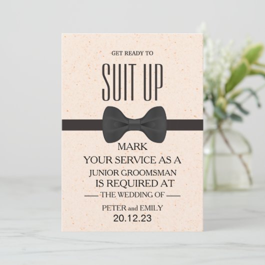 Uw Dienst als Groomsman Uitnodiging (Staand voorkant)