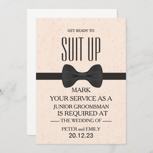 Uw Dienst als Groomsman Uitnodiging (Voorkant / Achterkant)