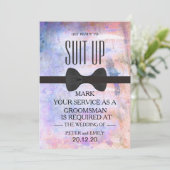 Uw Dienst als Groomsman Uitnodiging (Staand voorkant)