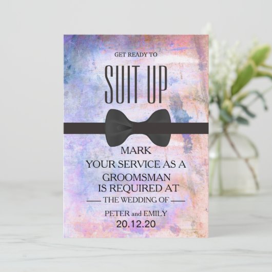 Uw Dienst als Groomsman Uitnodiging (Staand voorkant)