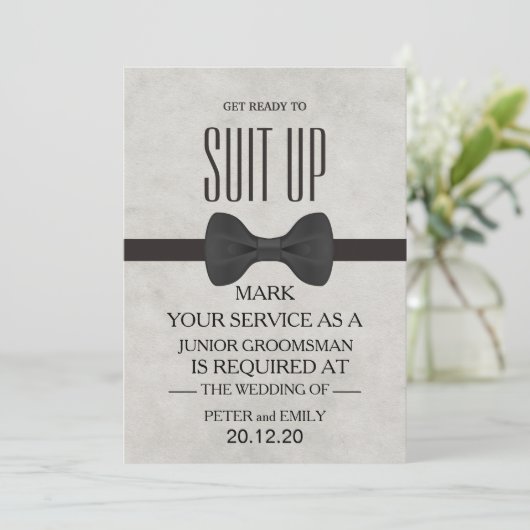Uw Dienst als Groomsman Uitnodiging (Staand voorkant)