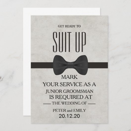 Uw Dienst als Groomsman Uitnodiging (Voorkant / Achterkant)