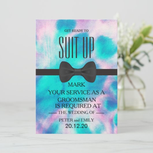 Uw Dienst als Groomsman Uitnodiging (Staand voorkant)