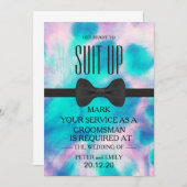 Uw Dienst als Groomsman Uitnodiging (Voorkant / Achterkant)