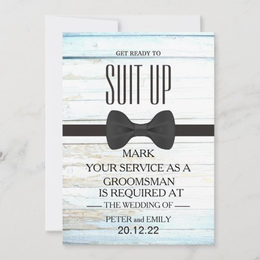 Uw Dienst als Groomsman Uitnodiging (Voorkant)