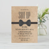 Uw Dienst als Groomsman Uitnodiging (Staand voorkant)