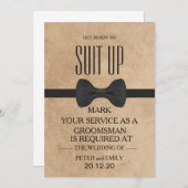 Uw Dienst als Groomsman Uitnodiging (Voorkant / Achterkant)