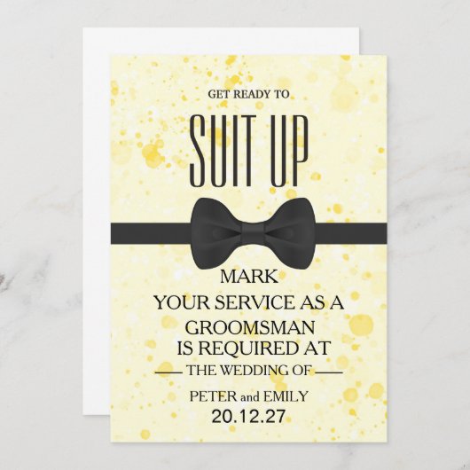 Uw Dienst als Groomsman Uitnodiging (Voorkant / Achterkant)