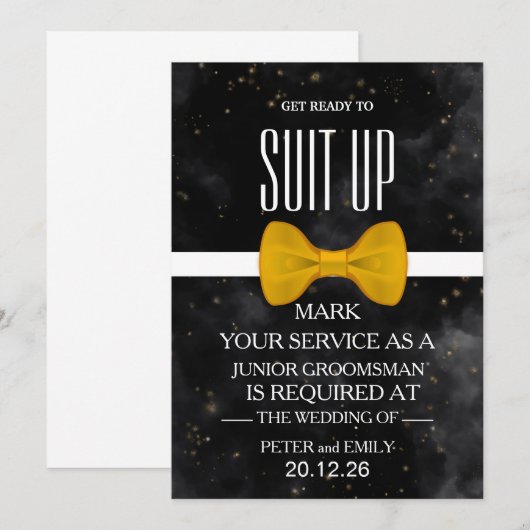 Uw Dienst als Groomsman Uitnodiging (Voorkant / Achterkant)