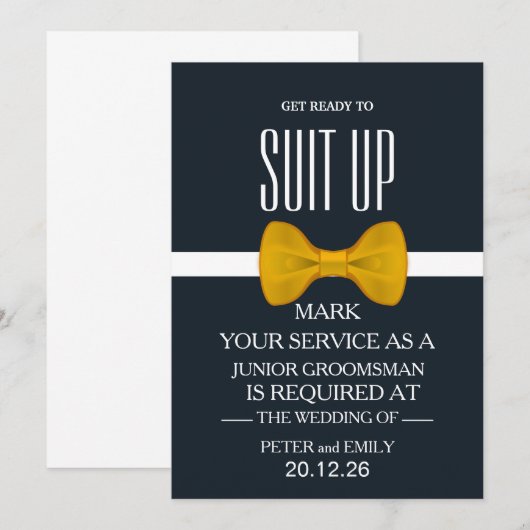 Uw Dienst als Groomsman Uitnodiging (Voorkant / Achterkant)