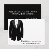 Uw dienst als Groomsman vereiste Personeel Kaart (Voorkant / Achterkant)