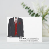 Uw dienst als Groomsman vereiste Personeel Kaart (Staand voorkant)