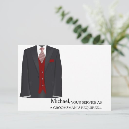 Uw dienst als Groomsman vereiste Personeel Kaart (Staand voorkant)