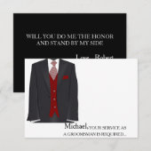 Uw dienst als Groomsman vereiste Personeel Kaart (Voorkant / Achterkant)