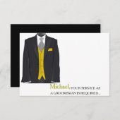 Uw dienst als Groomsman vereiste Personeel Kaart (Voorkant / Achterkant)