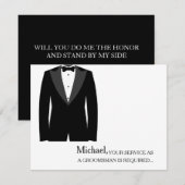 Uw dienst als Groomsman vereiste Personeel Kaart (Voorkant / Achterkant)