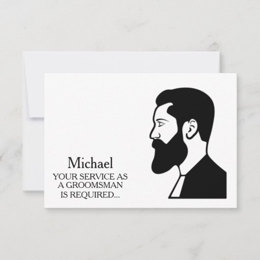 Uw dienst als Groomsman vereiste Personeel Kaart (Voorkant)
