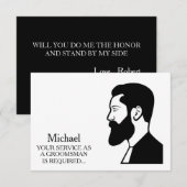 Uw dienst als Groomsman vereiste Personeel Kaart (Voorkant / Achterkant)