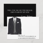 Uw dienst als Groomsman vereiste Personeel Kaart (Voorkant / Achterkant)