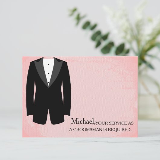 Uw dienst als Groomsman vereiste Personeel Kaart (Staand voorkant)