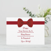 Uw dienst als Ring Bearer wordt vereist Rode Bow Kaart (Staand voorkant)
