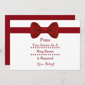 Uw dienst als Ring Bearer wordt vereist Rode Bow Kaart (Voorkant / Achterkant)