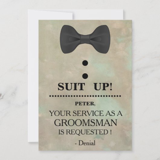 Uw Dienst als Uitnodiging van het Groomsman- Verzo (Voorkant)