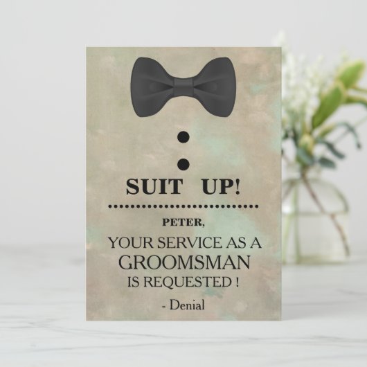 Uw Dienst als Uitnodiging van het Groomsman- Verzo (Staand voorkant)