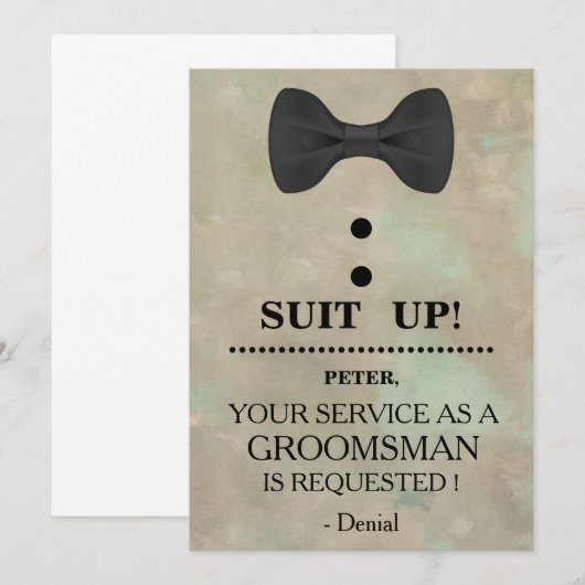 Uw Dienst als Uitnodiging van het Groomsman- Verzo (Voorkant / Achterkant)