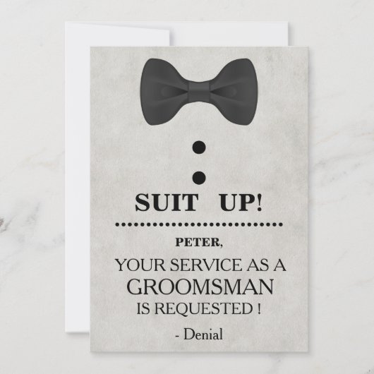 Uw Dienst als Uitnodiging van het Groomsman- Verzo (Voorkant)