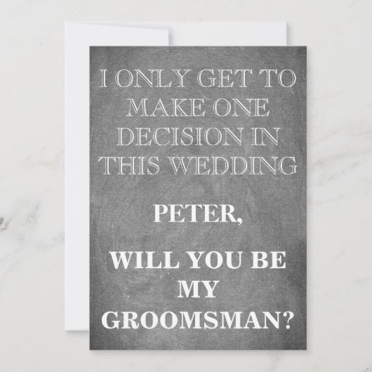 Uw Dienst als Uitnodiging van het Groomsman- Verzo (Voorkant)