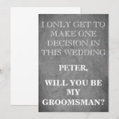 Uw Dienst als Uitnodiging van het Groomsman- Verzo (Voorkant / Achterkant)