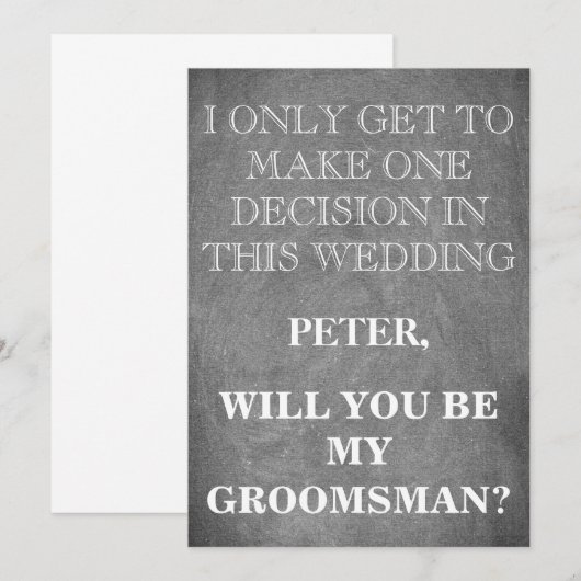 Uw Dienst als Uitnodiging van het Groomsman- Verzo (Voorkant / Achterkant)