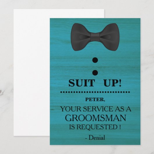 Uw Dienst als Uitnodiging van het Groomsman- Verzo (Voorkant / Achterkant)