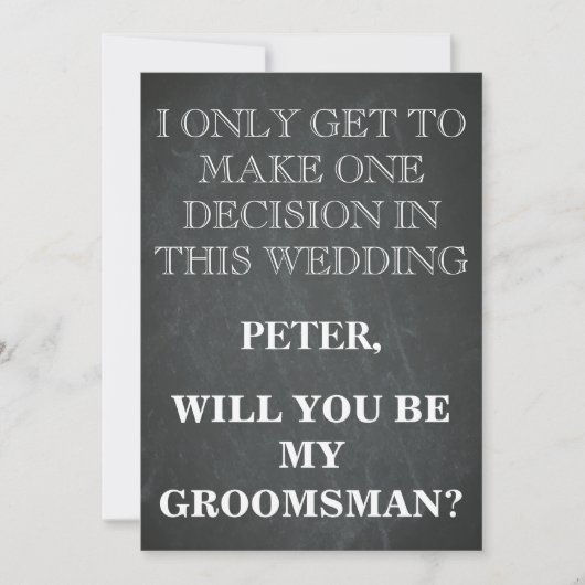 Uw Dienst als Uitnodiging van het Groomsman- Verzo (Voorkant)