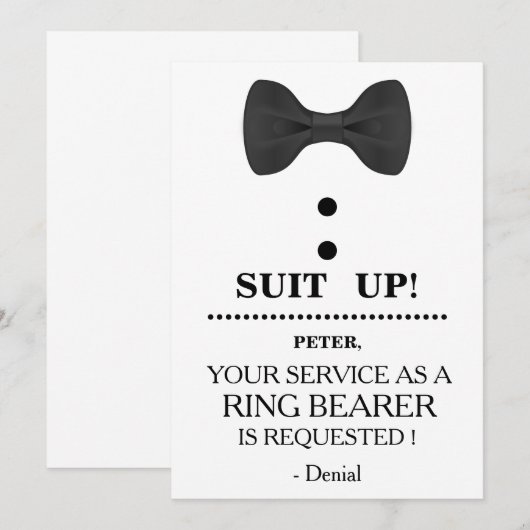 Uw dienst als Verzoek van de Drager van de Ring Kaart (Voorkant / Achterkant)