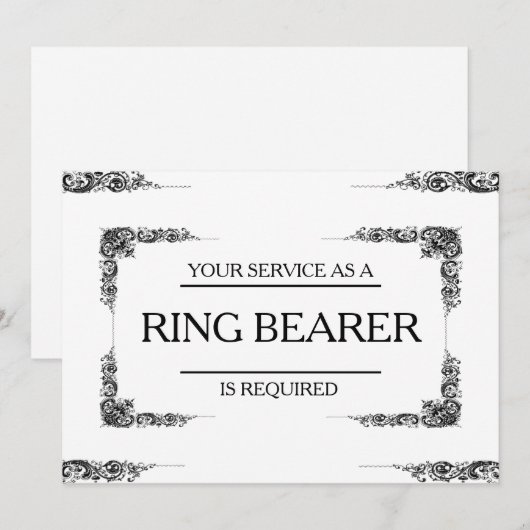 Uw dienst wordt aangevraagd als ringdrager kaart (Voorkant / Achterkant)