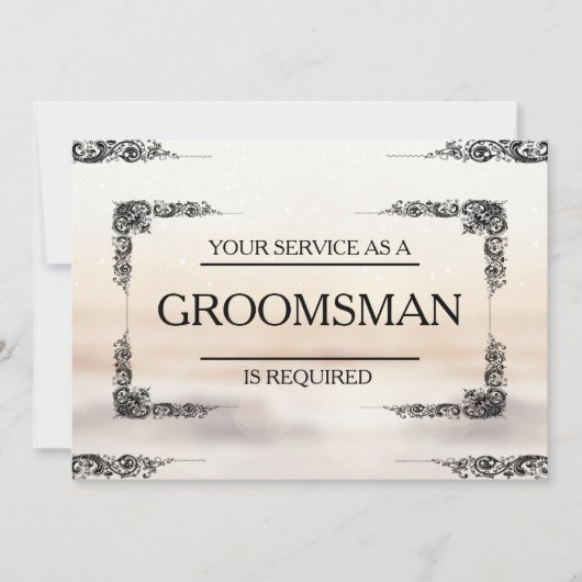 Uw dienst wordt gevraagd als Groomsman Uitnodiging (Voorkant)