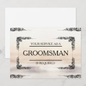 Uw dienst wordt gevraagd als Groomsman Uitnodiging (Voorkant / Achterkant)