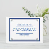Uw dienst wordt gevraagd als Groomsman Uitnodiging (Staand voorkant)