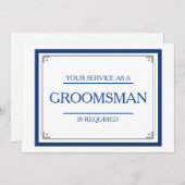 Uw dienst wordt gevraagd als Groomsman Uitnodiging (Voorkant / Achterkant)
