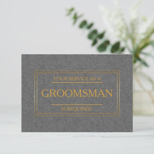 Uw dienst wordt gevraagd als Groomsman Uitnodiging (Staand voorkant)
