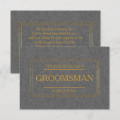 Uw dienst wordt gevraagd als Groomsman Uitnodiging (Voorkant / Achterkant)