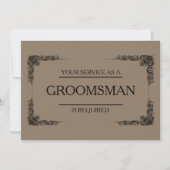 Uw dienst wordt gevraagd als Groomsman Uitnodiging (Voorkant)