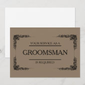 Uw dienst wordt gevraagd als Groomsman Uitnodiging (Voorkant / Achterkant)