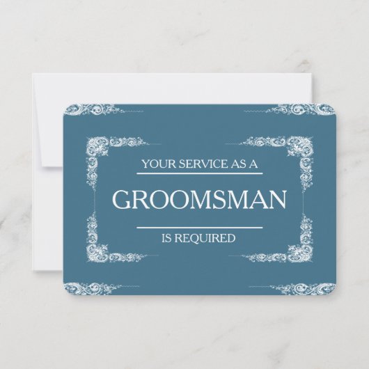 Uw dienst wordt gevraagd als Groomsman Uitnodiging (Voorkant)