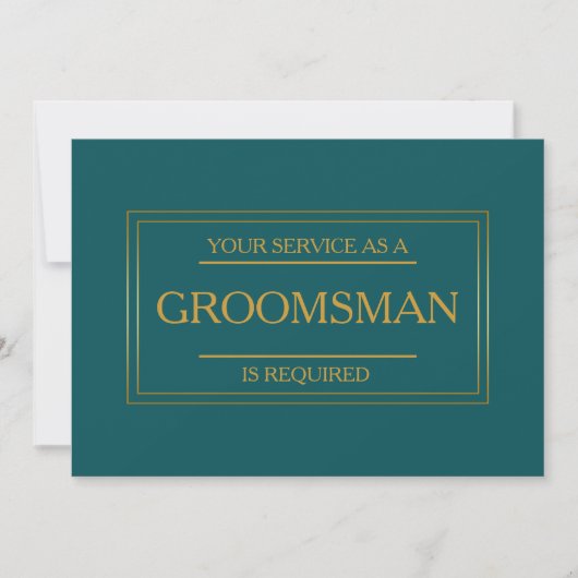 Uw dienst wordt gevraagd als Groomsman Uitnodiging (Voorkant)