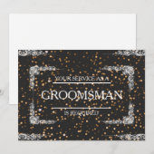 Uw dienst wordt gevraagd als Groomsman Uitnodiging (Voorkant / Achterkant)